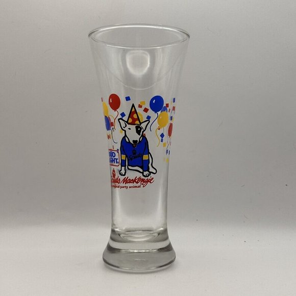 Vintage 1987 Spuds Mackenzie Dog Bud Light Beer Glass Party Balloons - Picture 4 of 5